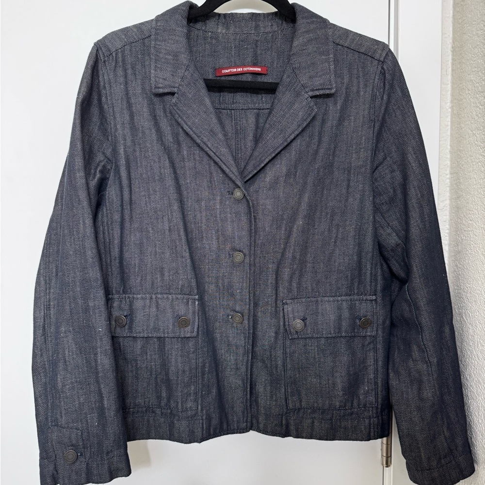 Comptoir des Cotonniers tailored indigo denim jacket. EU size 40.